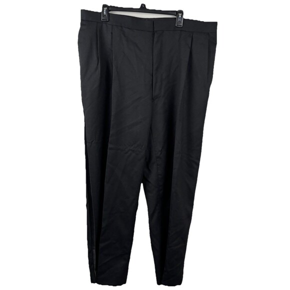 Versini Men's Tuxedo 2 Piece Suit Jacket Pants Black Wool Satin Lapels Size 50L - Picture 7 of 10